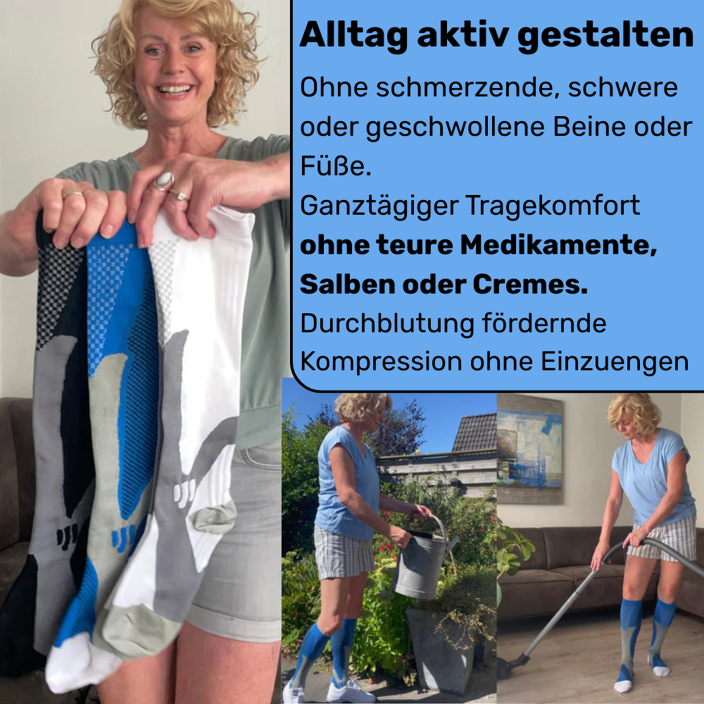 VitaSox – Kompressionssocken für Flug, Alltag oder Schwere Schmerzende Beine