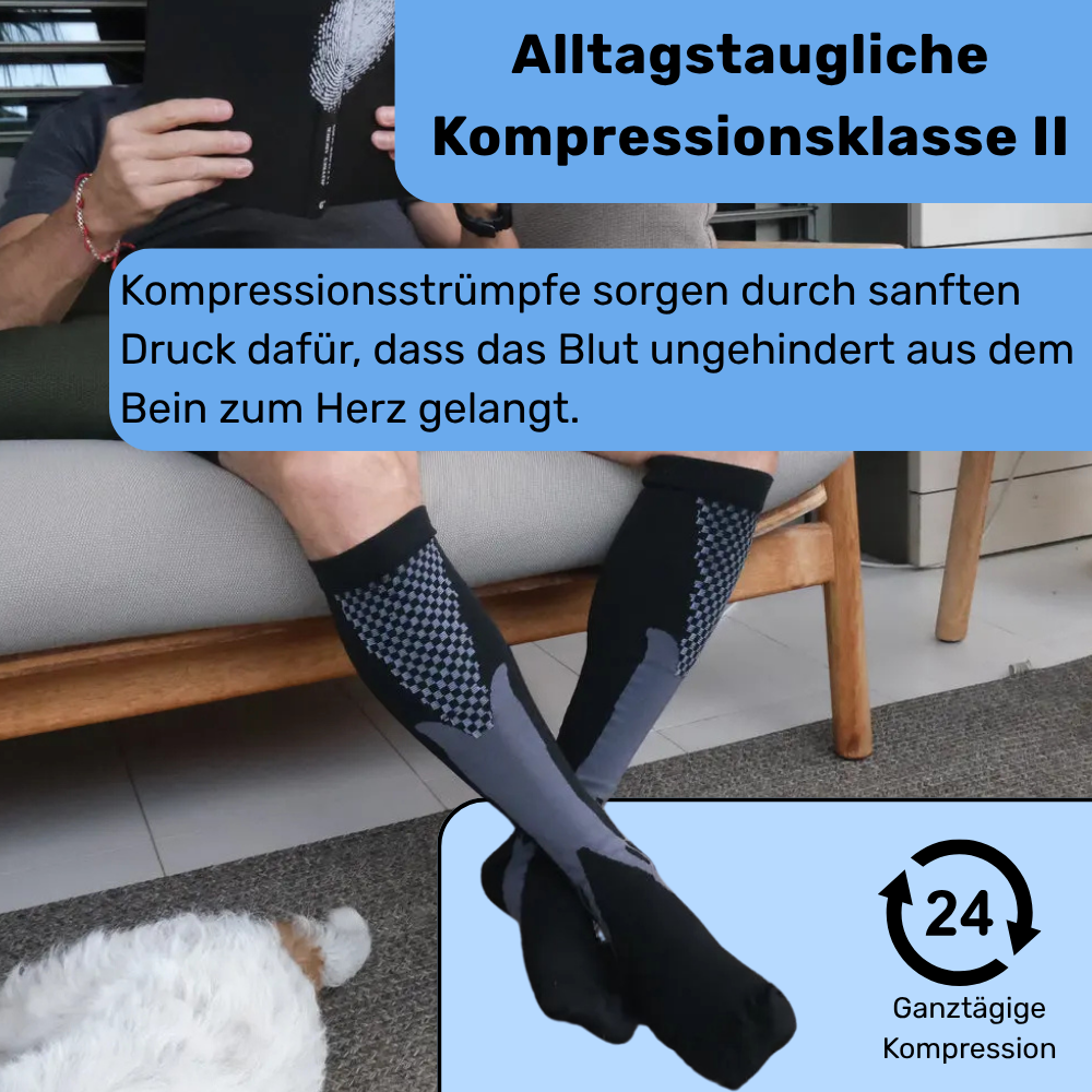 VitaSox – Kompressionssocken für Flug, Alltag oder Schwere Schmerzende Beine